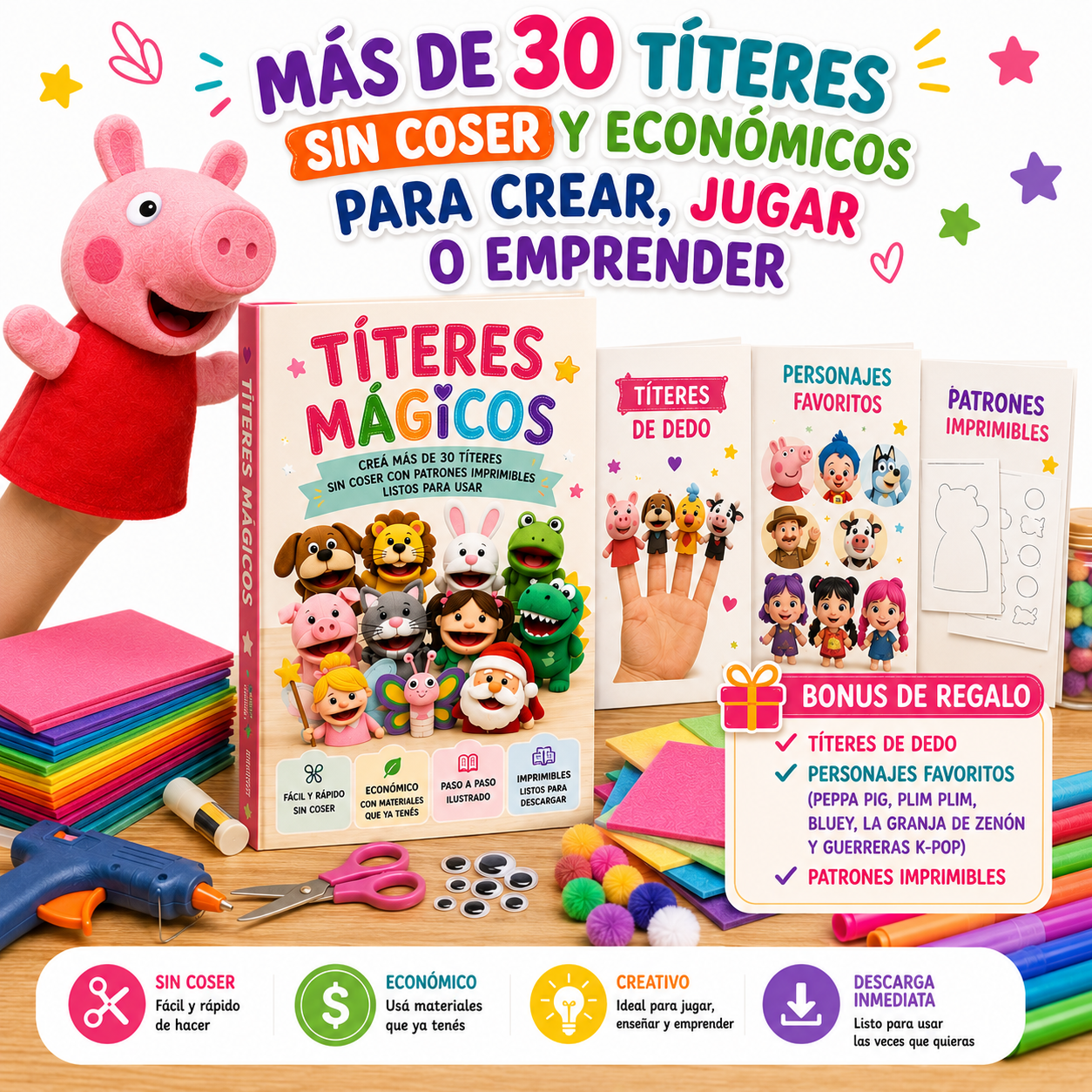 TÍTERES MÁGICOS "Manual para crear títeres de manos divertidos"