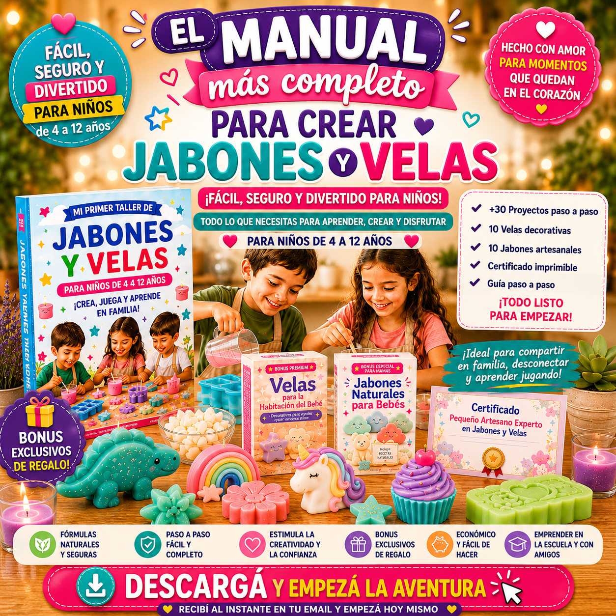Manual práctico para Niños "Creando Jabones y Velas"